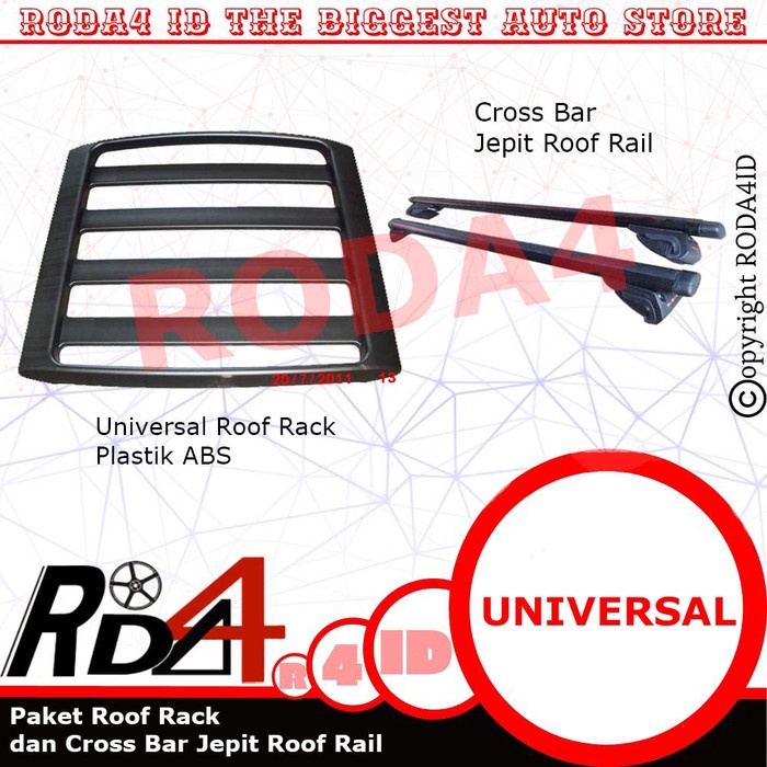 Paket Roof Rack - Rak Bagasi dan Cross Bar Jepit Roof Rail Karimun Wag