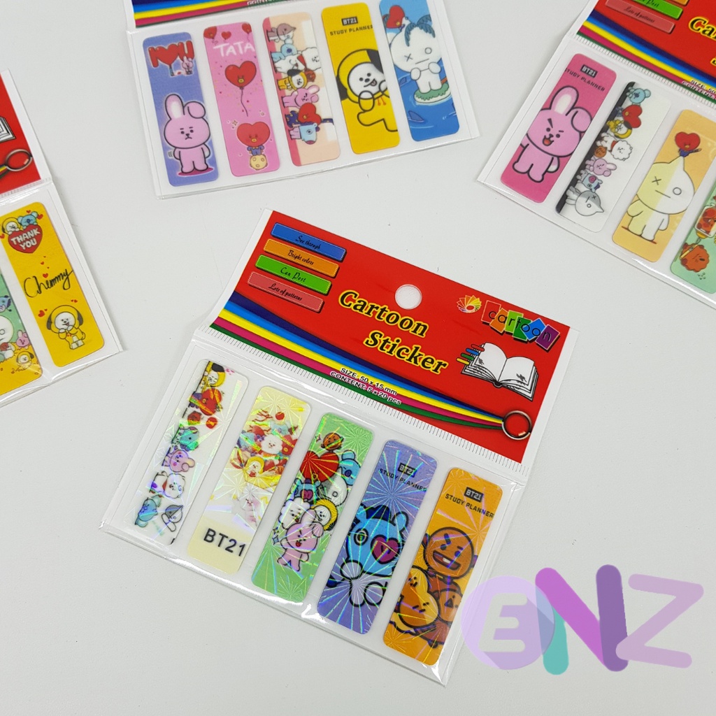 ENZ ®  Pembatas Buku Kertas / Sticky Note / Alat tulis Anak / Post It Label Karakter BT21 BTS 1228