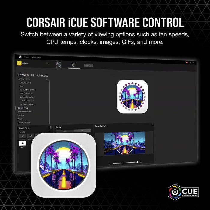 CORSAIR iCUE ELITE CPU Cooler LCD Display Upgrade Kit - Hitam