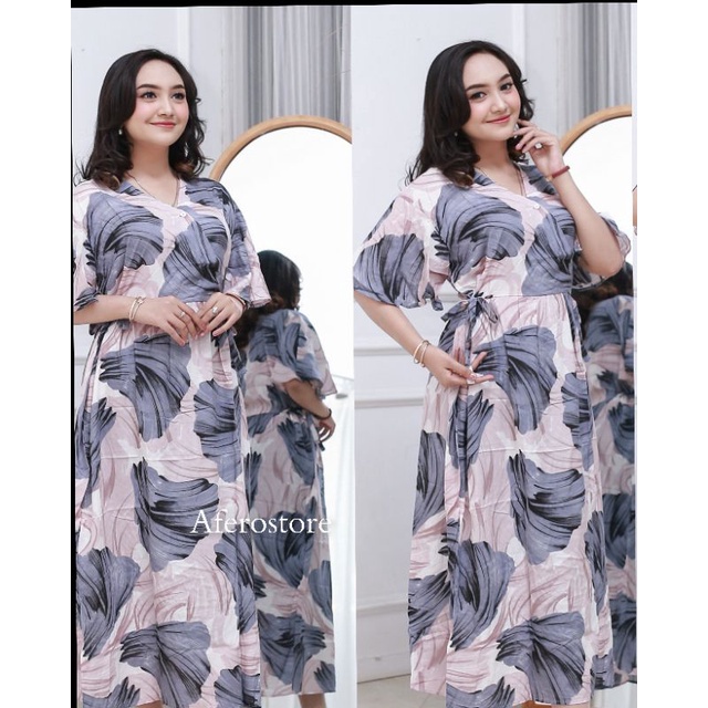 Daster Jumbo Model Kimono Busui Tali Samping Kekinian BEST Seller Kareen Dress