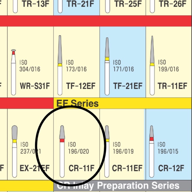 High Speed Bur CR 11F 1pc / Dental Burs Mani / Bur Gigi Diamond onlay