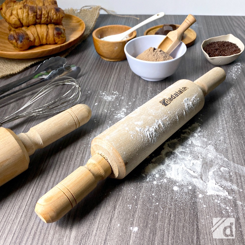 DADALALA Rolling Pin Kayu Model Roll Ukuran 20 Cm Untuk Adonan Kue