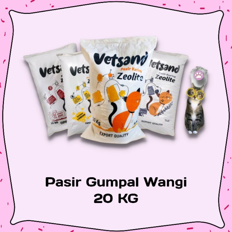 VETSAND pasir kucing WANGI LAVENDER KOPI LEMON catlitter gumpal granule