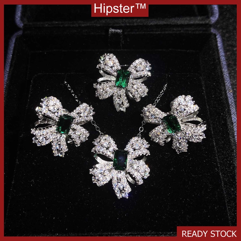 Fashion Premium Custom Green Bow Jewelry Set