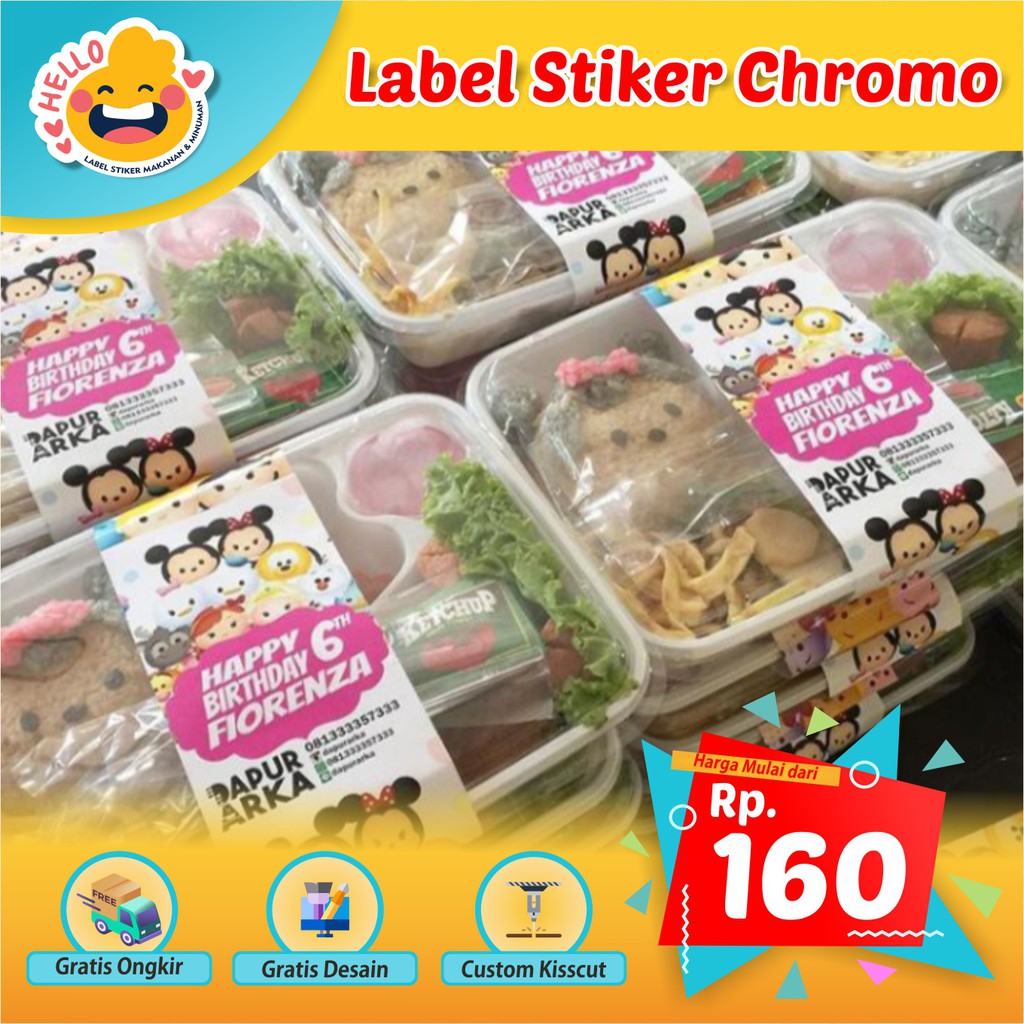 CETAK / PRINT LABEL STIKER CHROMO PERSEGI PANJANG / OVAL STIKER MAKANAN / MINUMAN / KEMASAN