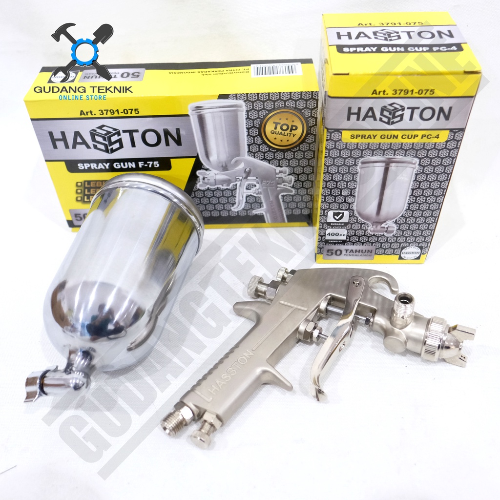 Spray Gun Tabung Atas 400cc HASSTON PROHEX F75 3791-075 / Alat Semprot Semprotan Cat Spraygun F75