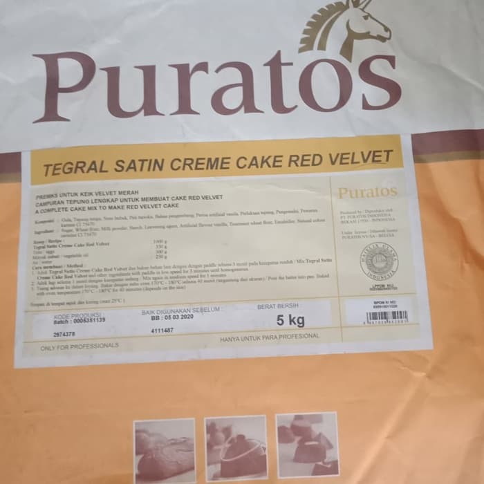 tegral satin red velvet 5kg/bal tepung premiks