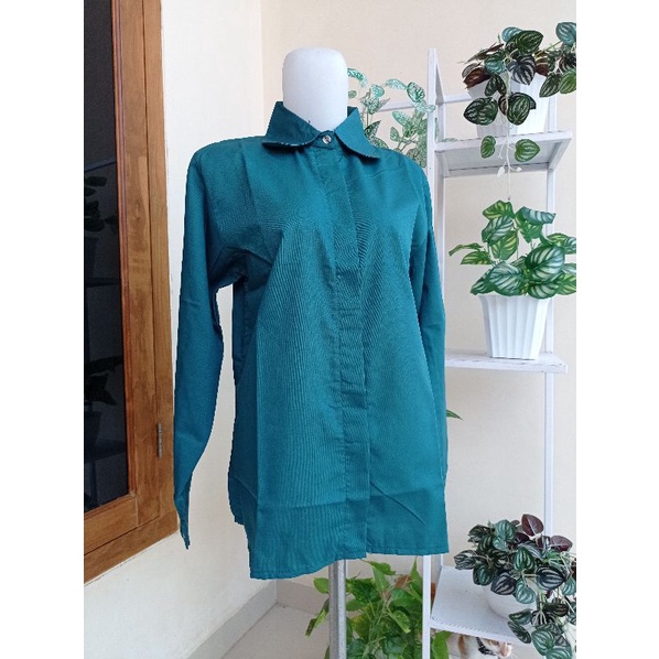 KEMEJA WANITA JUMBO XXL XXXL XXXXL CASUAL POLOS TOYOBO-Turkish