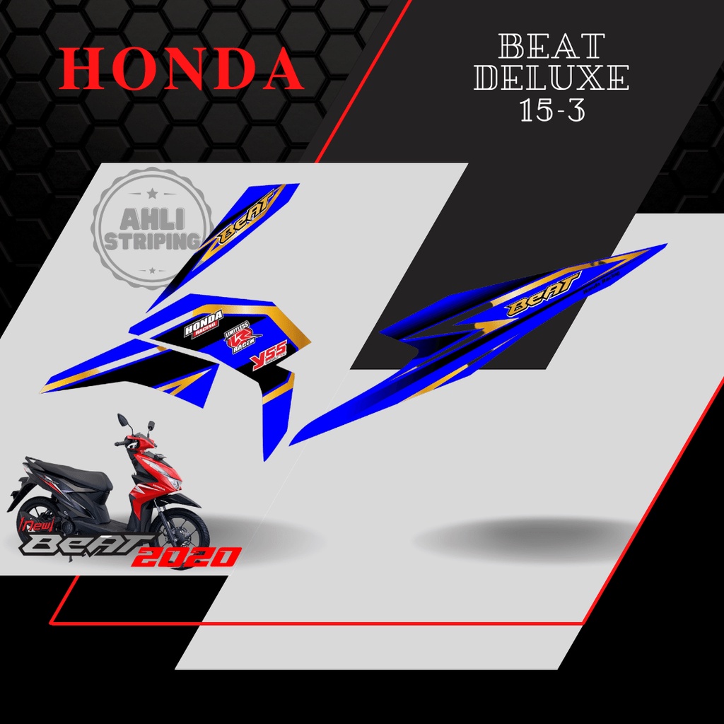 Sticker Striping List Variasi HOLOGRAM Beat Deluxe 2020 SF AH 15
