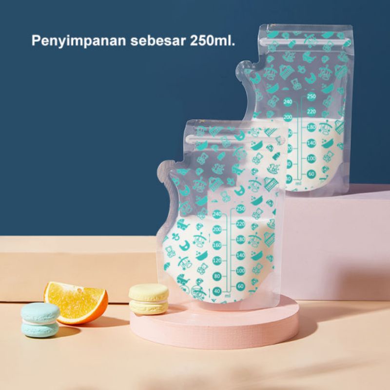 50pcs KANTONG ASI SUSU BAYI 250ml BABY BREAST MILK Storage Bag Sensor Thermal