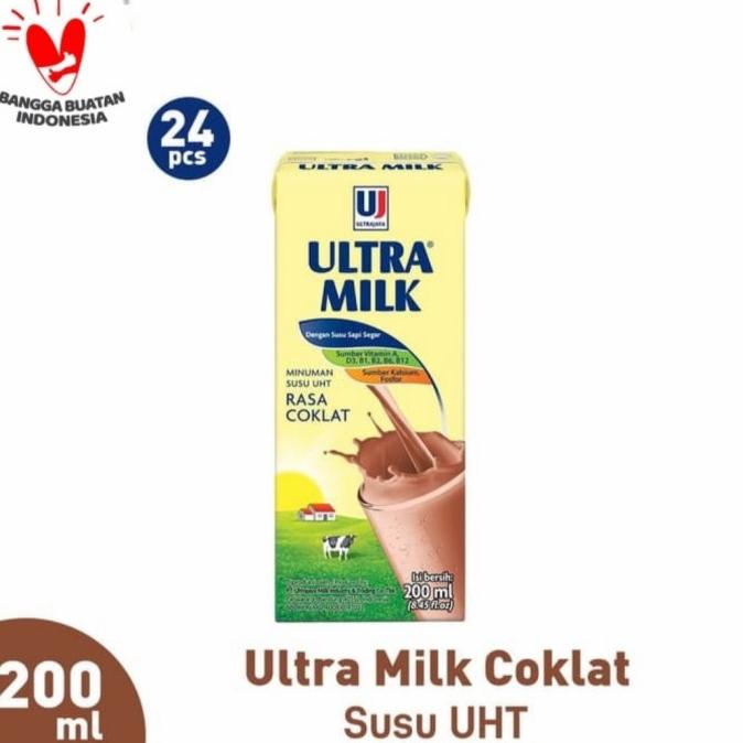 

(BISA COD) ultra milk coklat 200ml (24pcs) . Ultra Milk Rasa Coklat FREE ONGKIR Kode 22