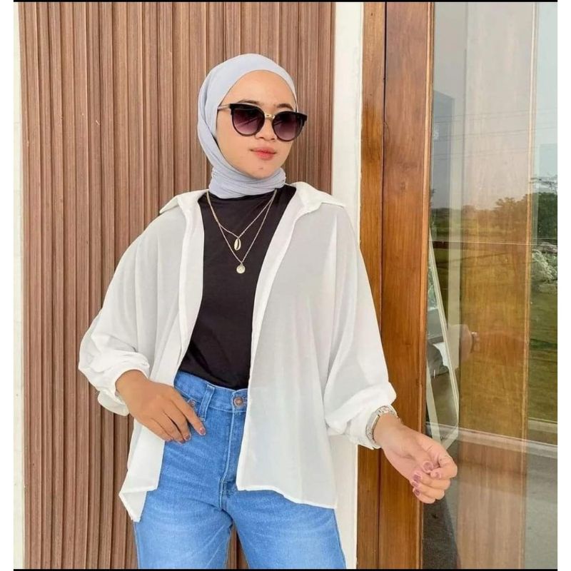 ARSY CARDIGAN CERUTY PREMIUM / OUTER WANITA / WARNA HITAM PUTIH MOCCA / MONOCHROME FASHION