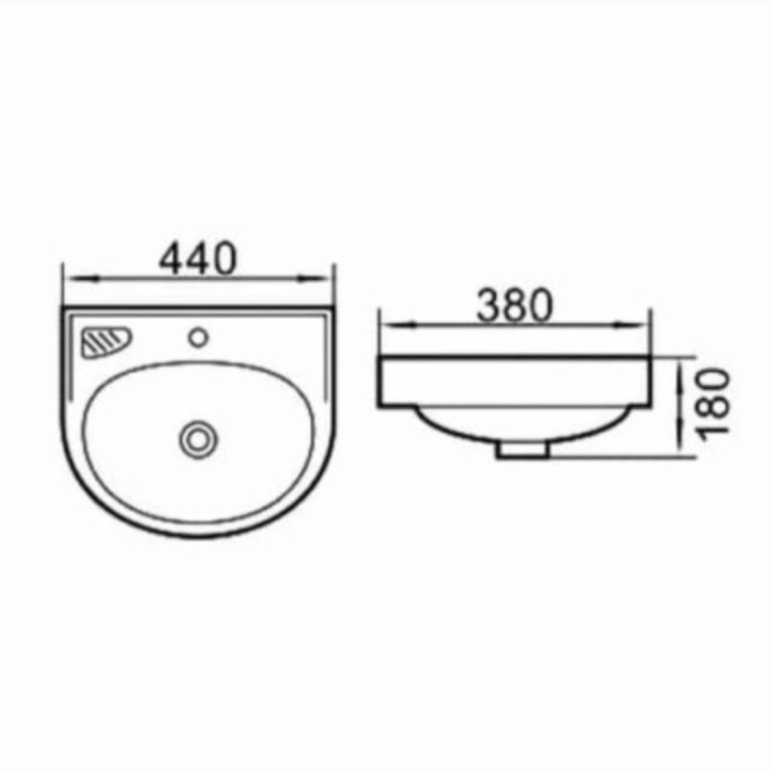 T.Lillie - Paket Wastafel Gantung Icepol Ic-170 Komplit + Kran Push Up + Sifon