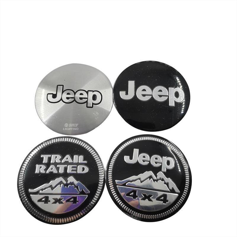 Sticker Emblem Dekorasi Velg Mobil Jeep Trail Rated 4x4 Ukuran 4x56mm