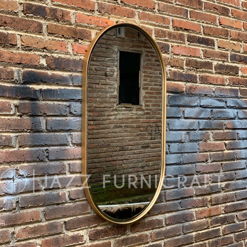 KACA CERMIN DINDING OVAL MINIMALIS CERMIN WASTAFEL