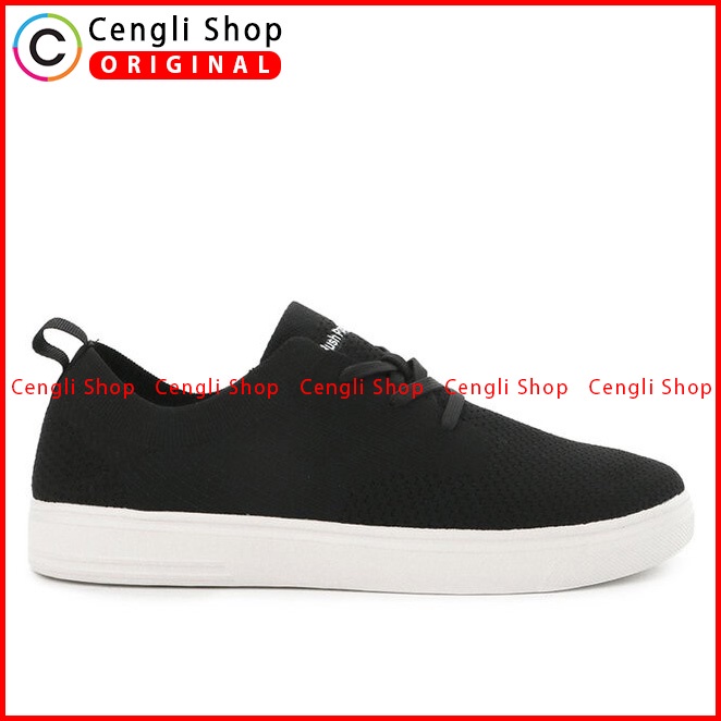 SEPATU SNEAKER HUSH PUPPIES PRIA ORIGINAL CASUAL KETS ASLI HITAM HM045