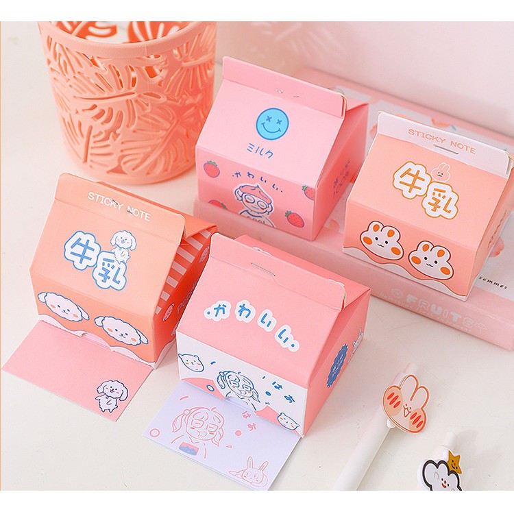 [DZ] ST284 - Box Memo Notes / Sticky Note Kotak Susu Kreatif Portable-1