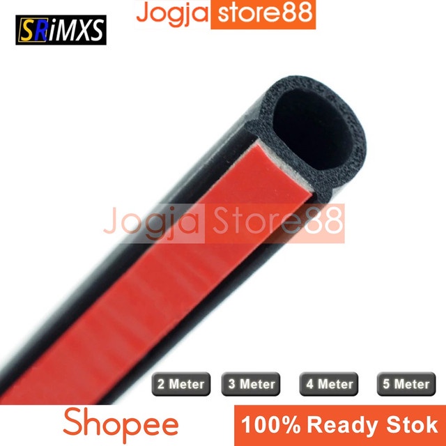 Rubber Strip Door Seal Epdm Pintu Mobil D Type Car Anti Collision Ukuran 2M (1.2 x 1.2cm)