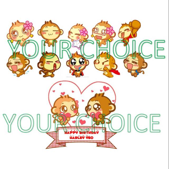 

topper monyet monkey lucu cute hiasan kue
