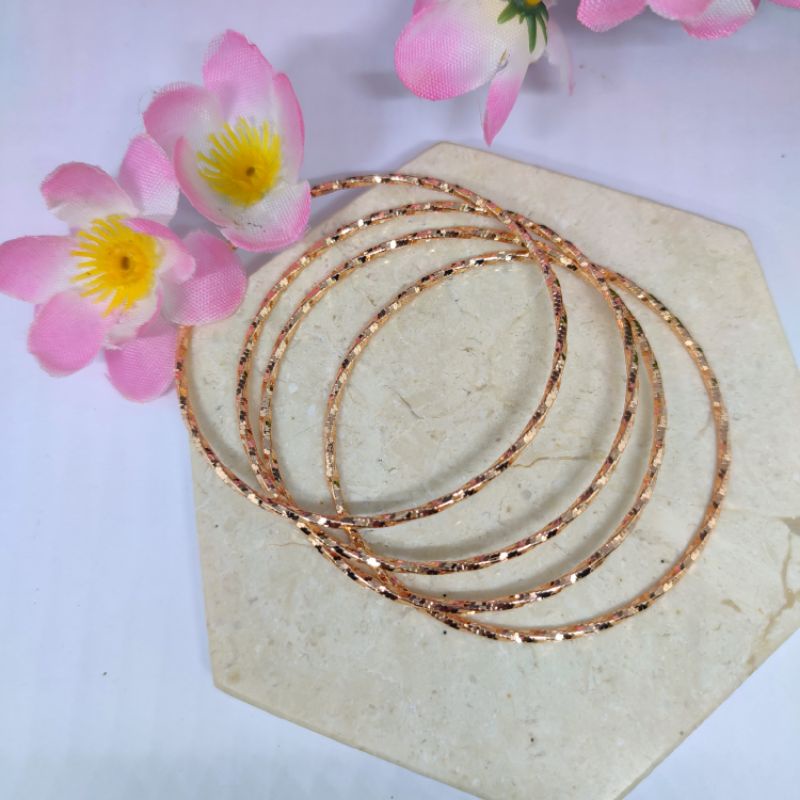 Gelang xuping dewasa Keroncong  Rose Gold dan gold isi 4 Pcs COD