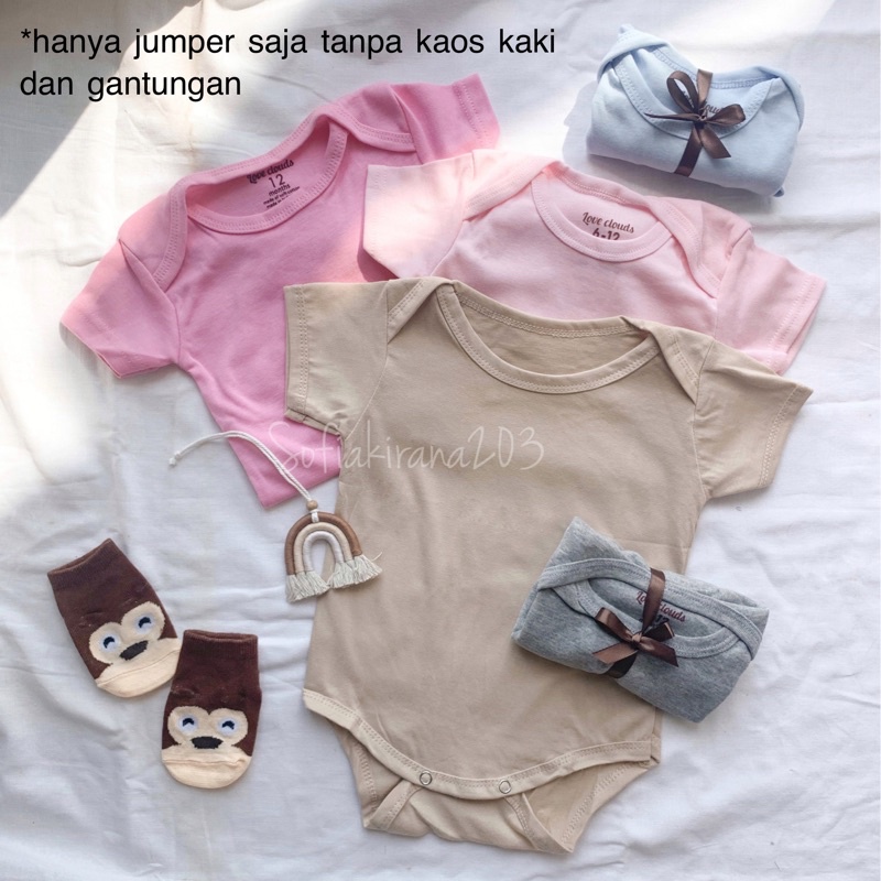 baju jumper polos bayi / pakaian bayi / jumper baby lengan pendek