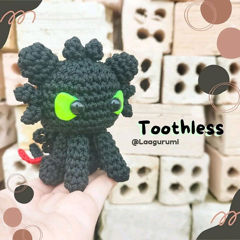 [ Laagurumi ] Amigurumi (Boneka Rajut) Toothless Dragon