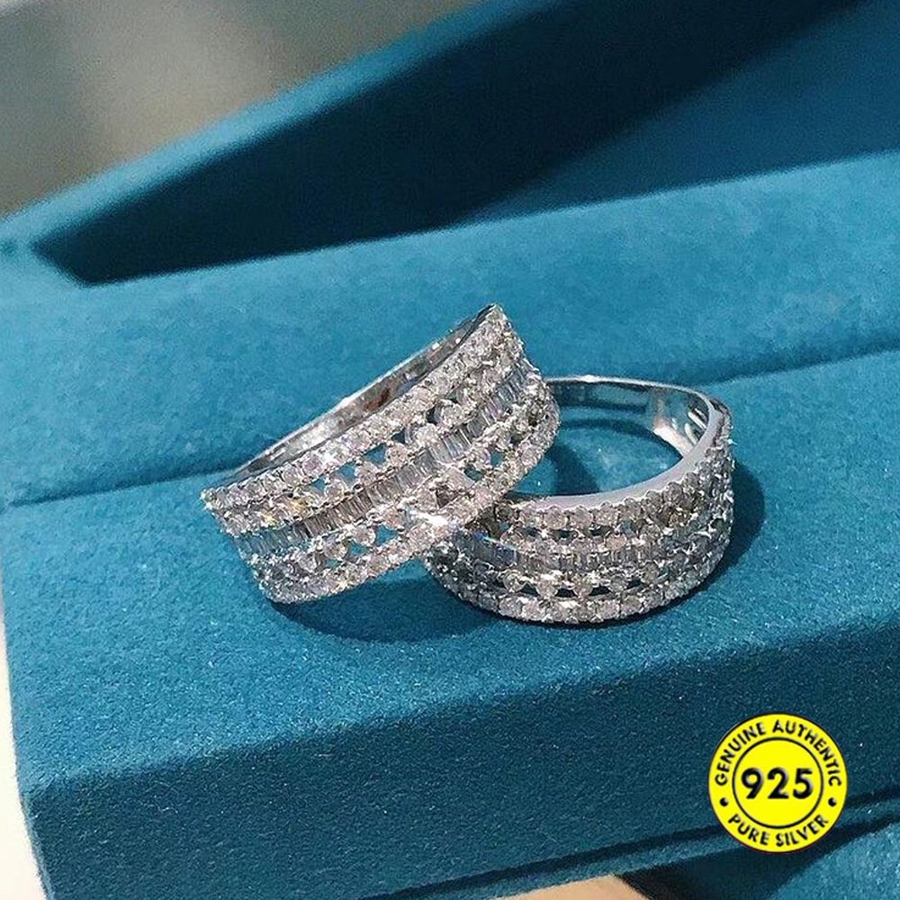 Cincin Lapis Emas 18K Dengan Hiasan Berlian Imitasi Untuk Wanita M43