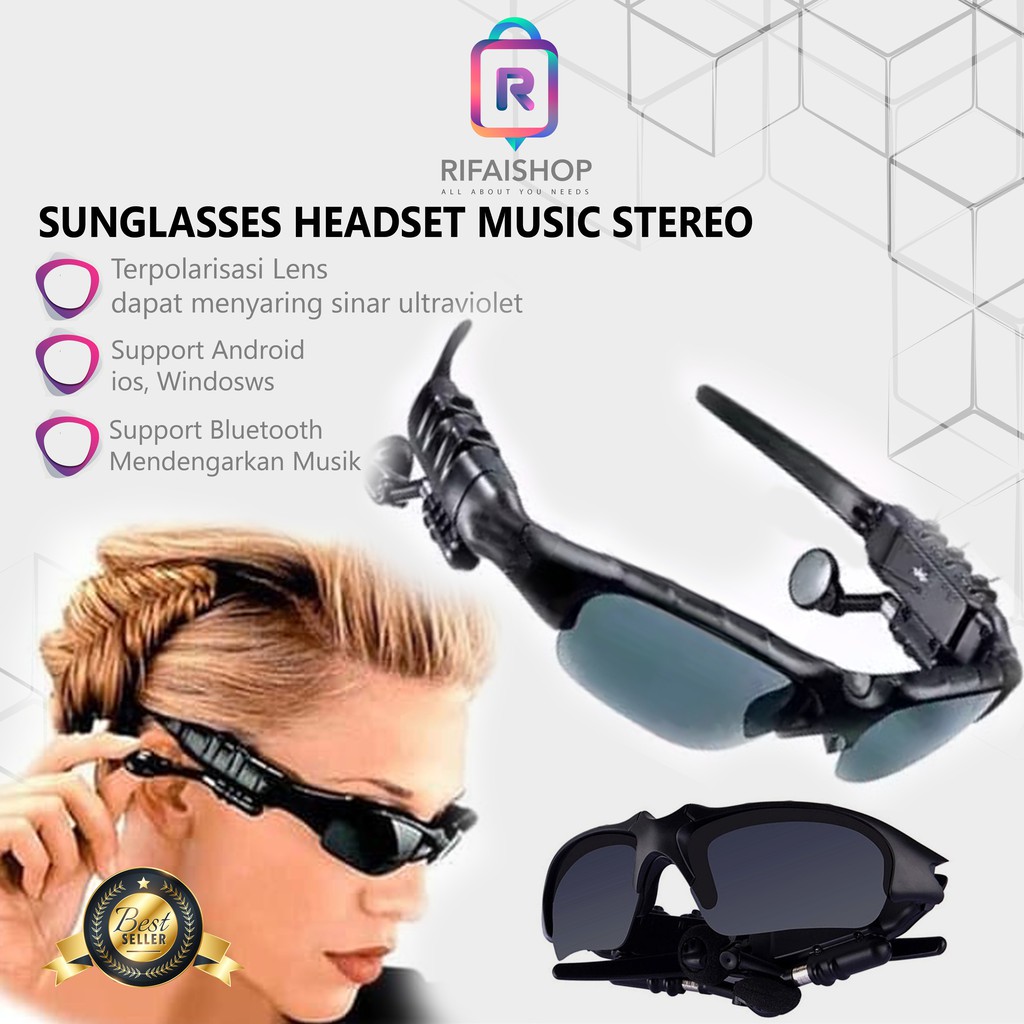 Kacamata Headset Musik SUNGLASSES MUSIC Wirelless Bluetooth 5.0