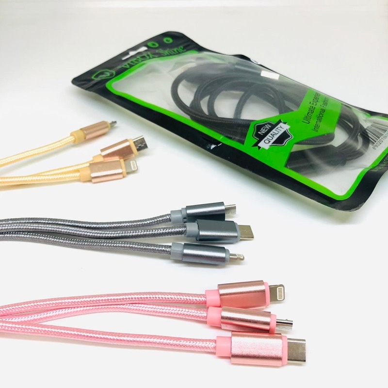 KABEL VIBOX 3IN1 PACKING PLASTIK FOR ALL SMARTPHONE KUALITAS TERBAGUS