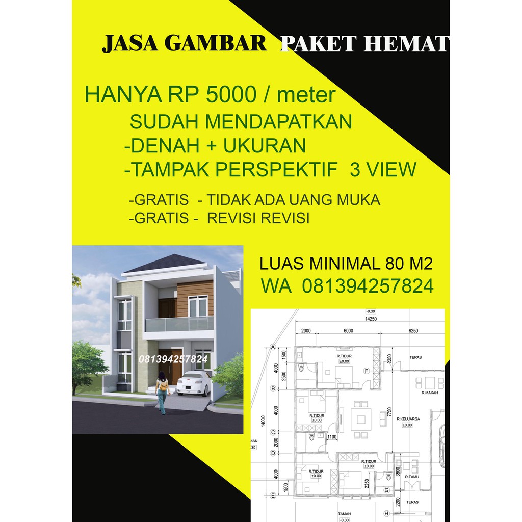 Jual Jasa Gambar Rumah Murah Online Rp5000 M2 Indonesia Shopee Indonesia