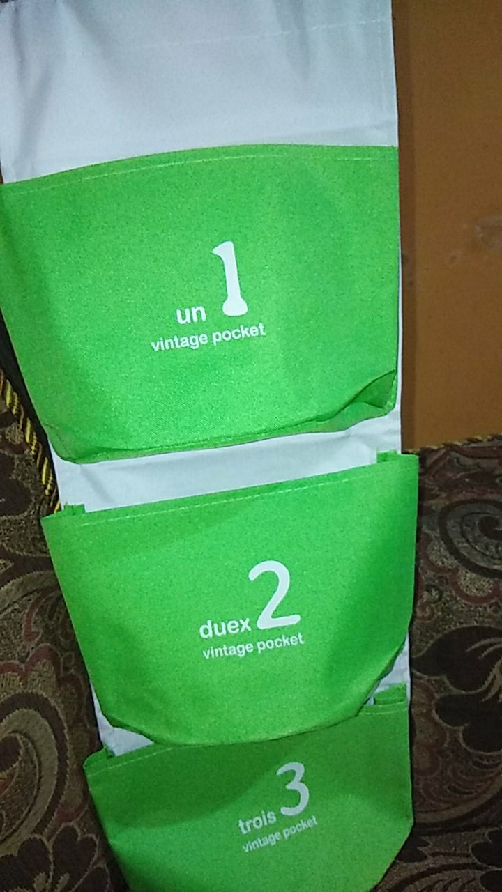 Pouch Gantung 3 Sekat Storage Bag (dilengkapi Tali Dan Kayu) P30