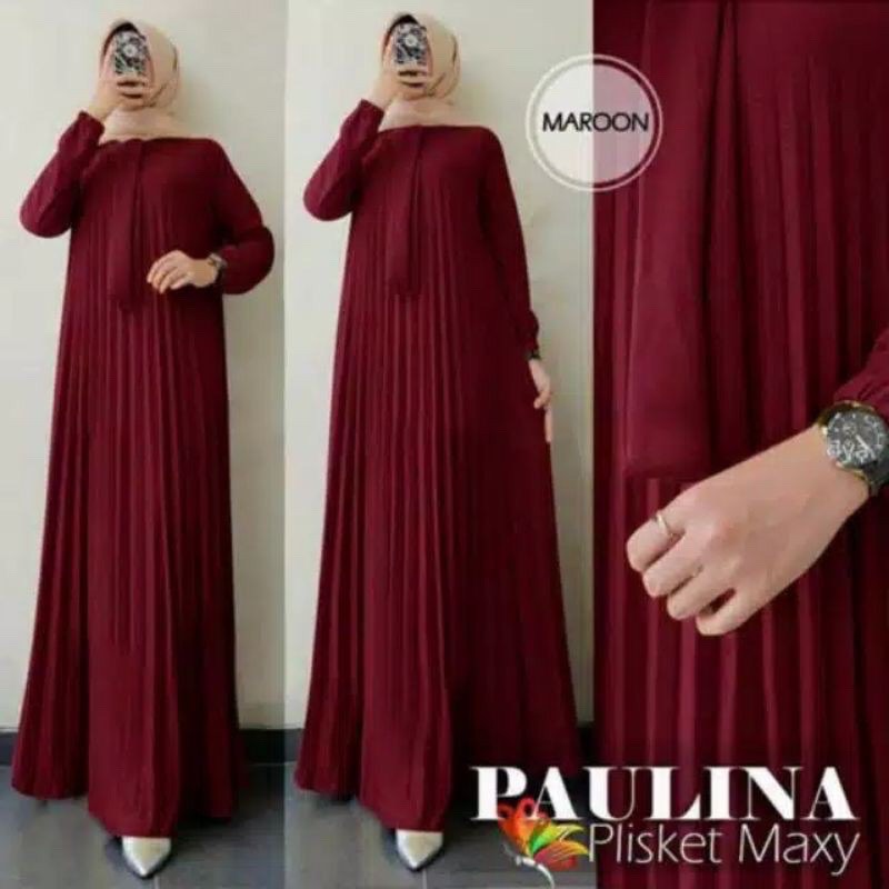 Gamis Plisket Paulina Jumbo / Baju Muslim Dewasa Jumbo