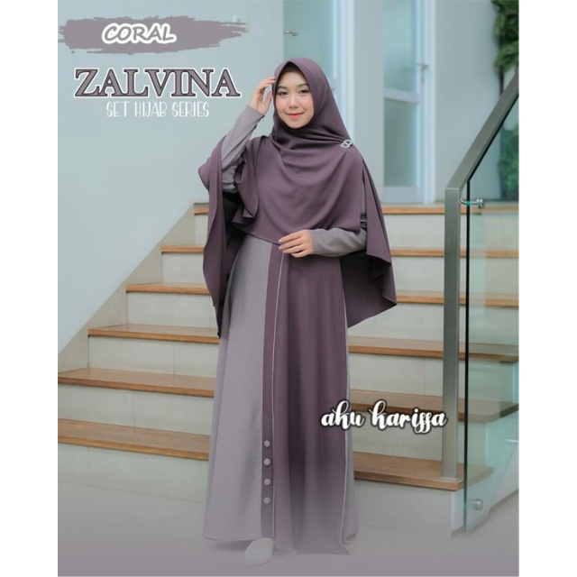 Zalvina syar'i original by AKU KARISSA / Gamis syari set hijab itycrepe