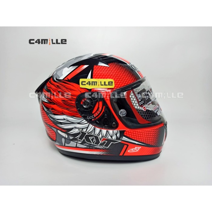 HELM KYT R10 FLAT VISOR EDITION #02 ANDI GILANG RED FLUO FULL FACE