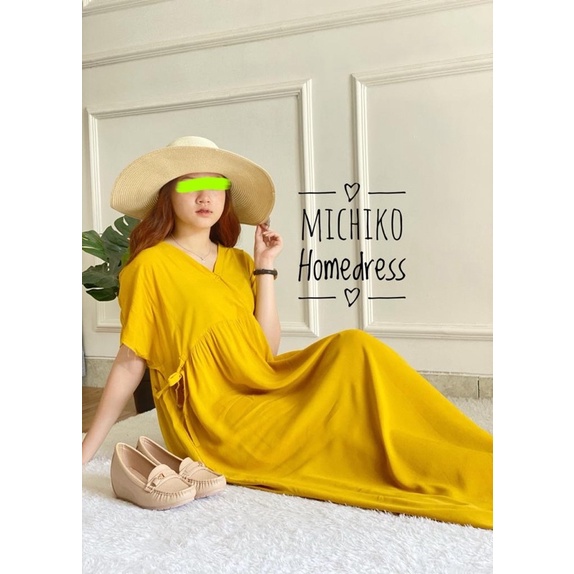daster kimono rayon premium busui / michiko daster / homeydress / daster jumbo / dress wanita cantik-Canary
