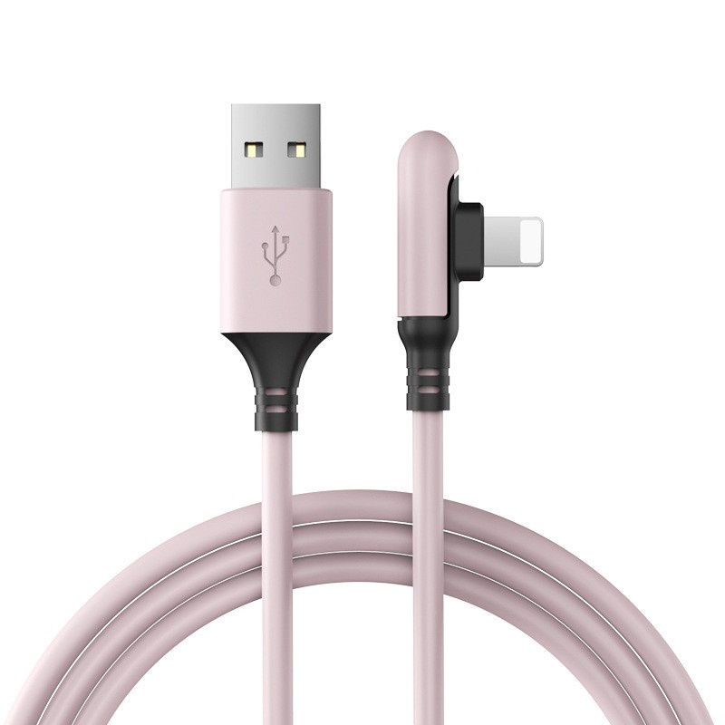 [90 Degree 3A  Fast Charging USB  Cable Cord ][Fast Charging Charger Liquid Silicone Data Cable  Compatible with  iPhone 12 11 Pro Max X XR XS 8 7 6 6s 5 5s ]