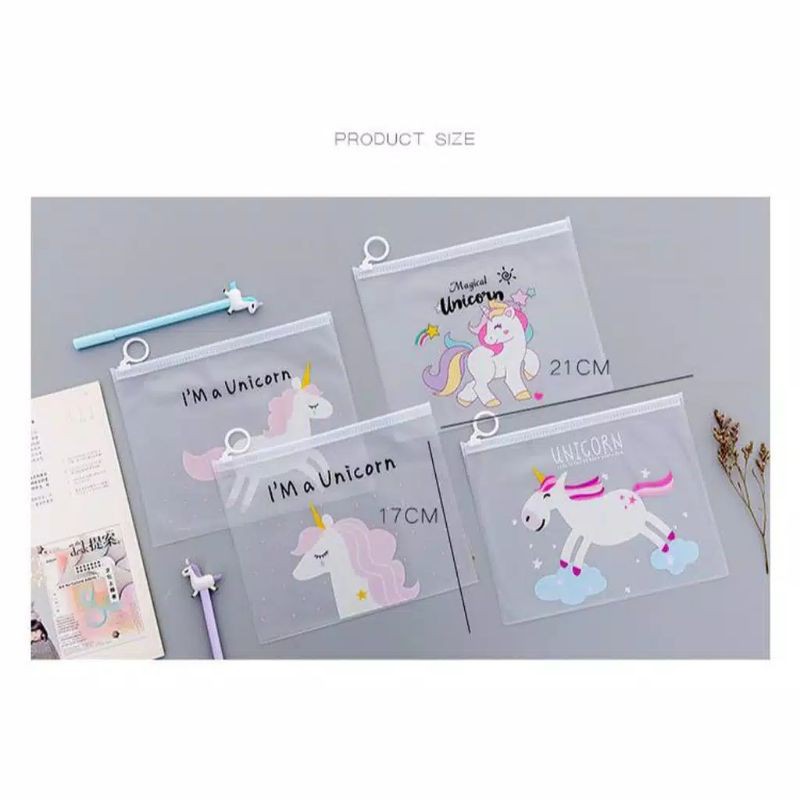 Tempat Pensil / Masker / Tas Pouch Kosmetik Transparan Karakter Lucu