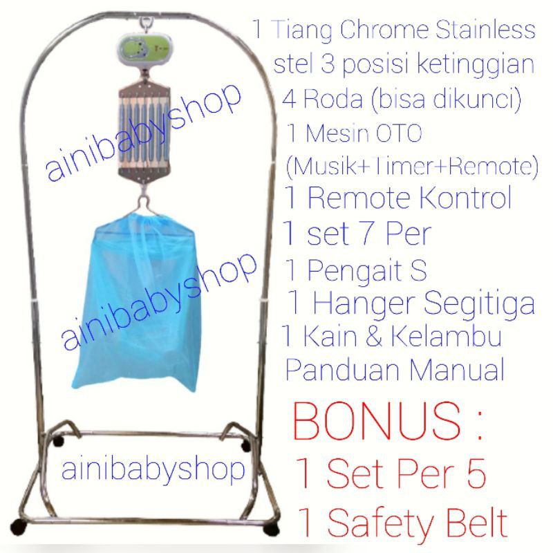 Paket Ayunan Baby Portable Otomatis Remote OTO