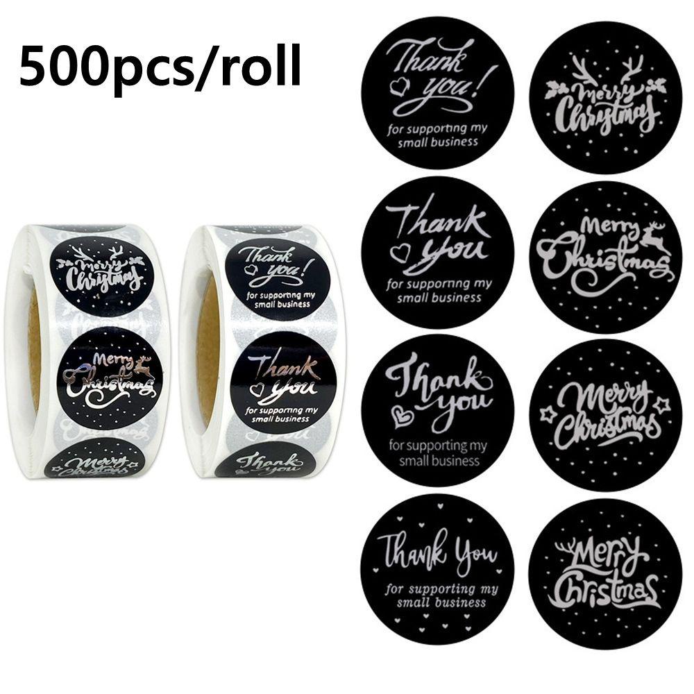 Preva 500pcs/roll Stiker Natal Perlengkapan Pesta Dekorasi Pernikahan Amplop Kemasan Segel Sticker