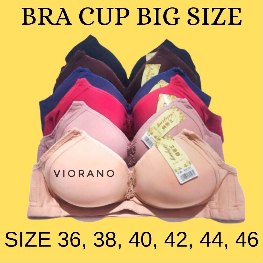Bra Jumbo Cup Besar 36-46 Tanpa Kawat Soft / Bh Jumbo Kait 3