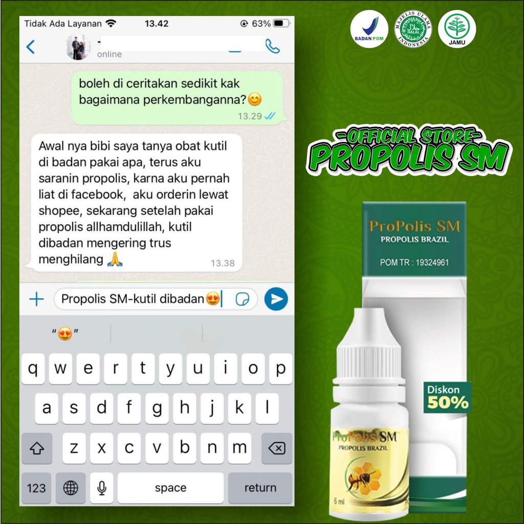 Penghilang Kutil Kelamin Benjol Di Kelamin Sariawan Vagina Bisul Di Kelamin - Pria Wanita Propolis SM-3