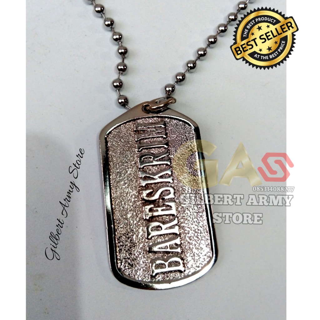 GILBERT ARMY STORE Kalung logo Bareskrim Titanium Crom Anti Karat Kalung Pria Tni Militer Murah