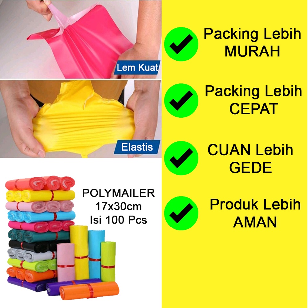 

17x30 ISI 100 | PLASTIK POLYMAILER | PLASTIK OLSHOP | PLASTIK LEM | PLASTIK KEMASAN | PLASTIK WARNA 17x30 ISI 100