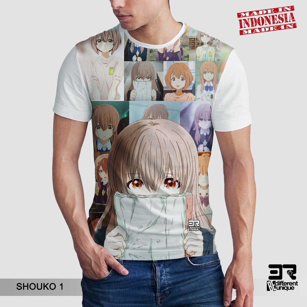 [ COD ] KAOS DISTRO PRINTING GAMBAR ANIME KOE NO KATACHI SHOUKO 1/ A SILENT VOICE - BAJU KARTUN MOTI