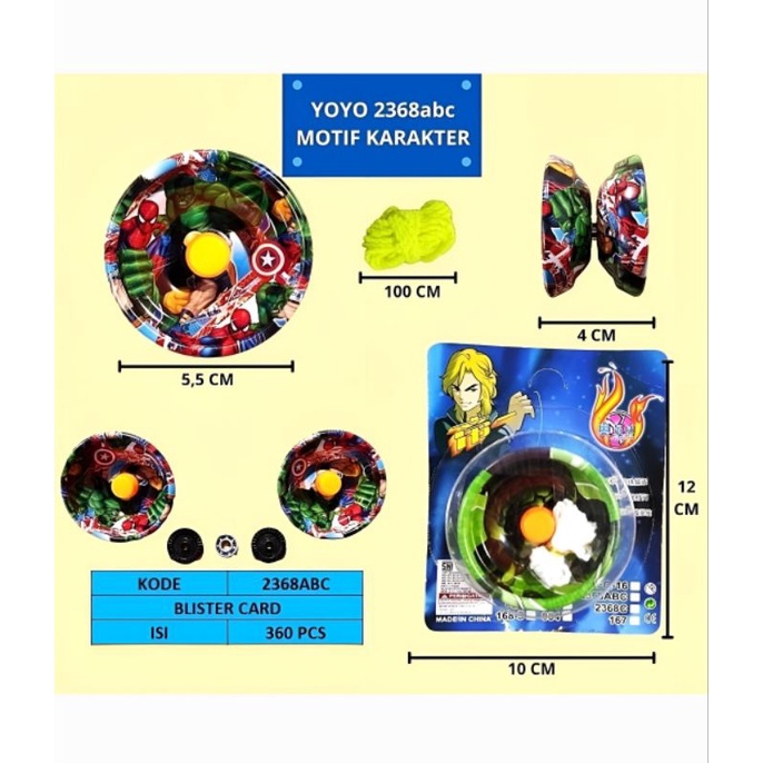 Mainan Yoyo Full-Besi Karakter Avengers Bearing Set