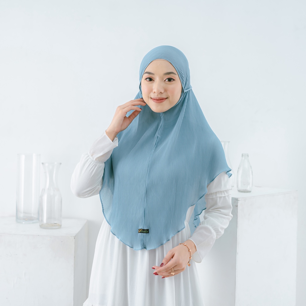 Naya Hijab Jilbab Kerudung Instan Bergo Maryam Plisket Premium Full Ori Terbaru Ceruty Babydoll