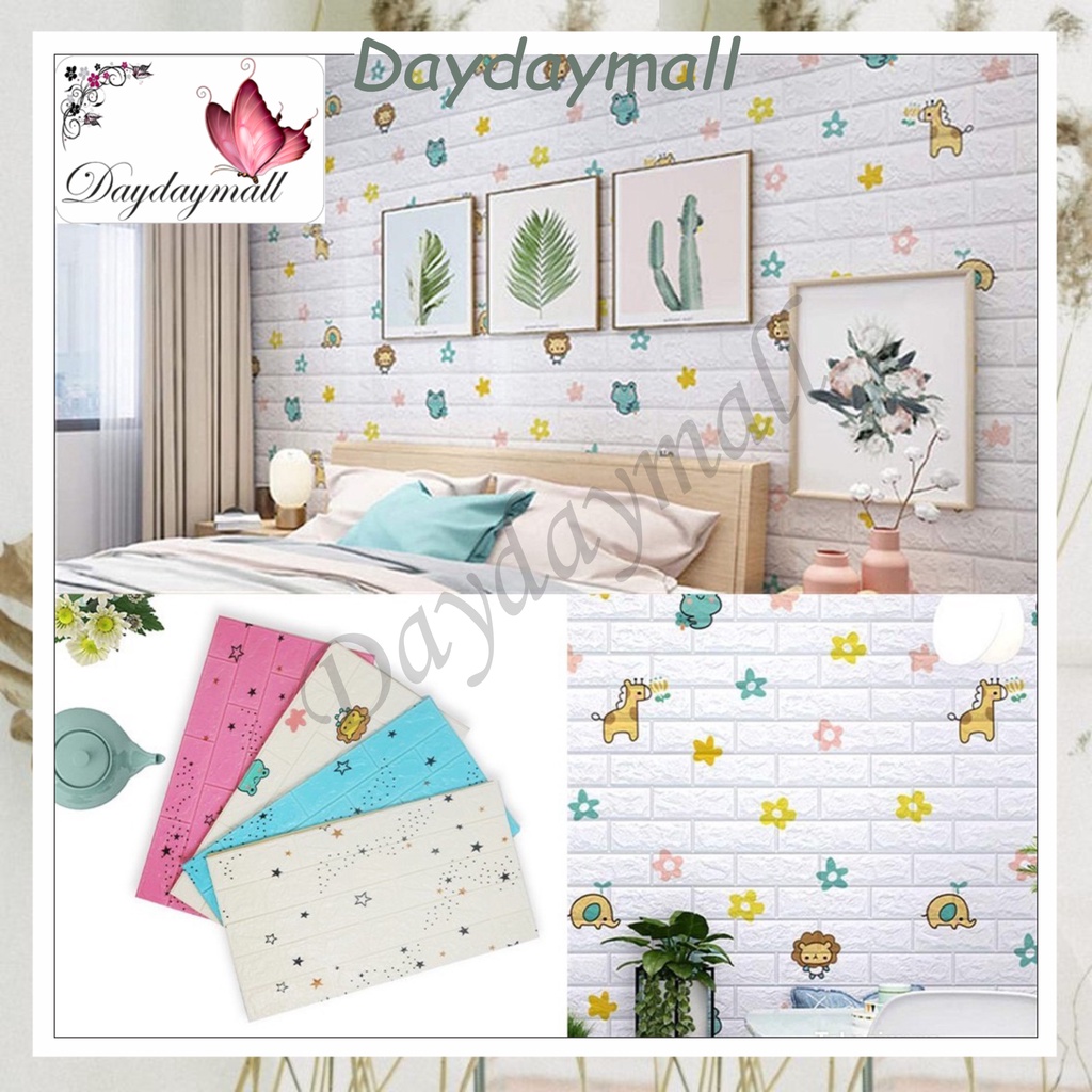 Wallpaper Dinding Foam 3D /Sticker Dinding Motif Headboard DD514 / 515 / 517 / 518 COD [1KG=24PCS]