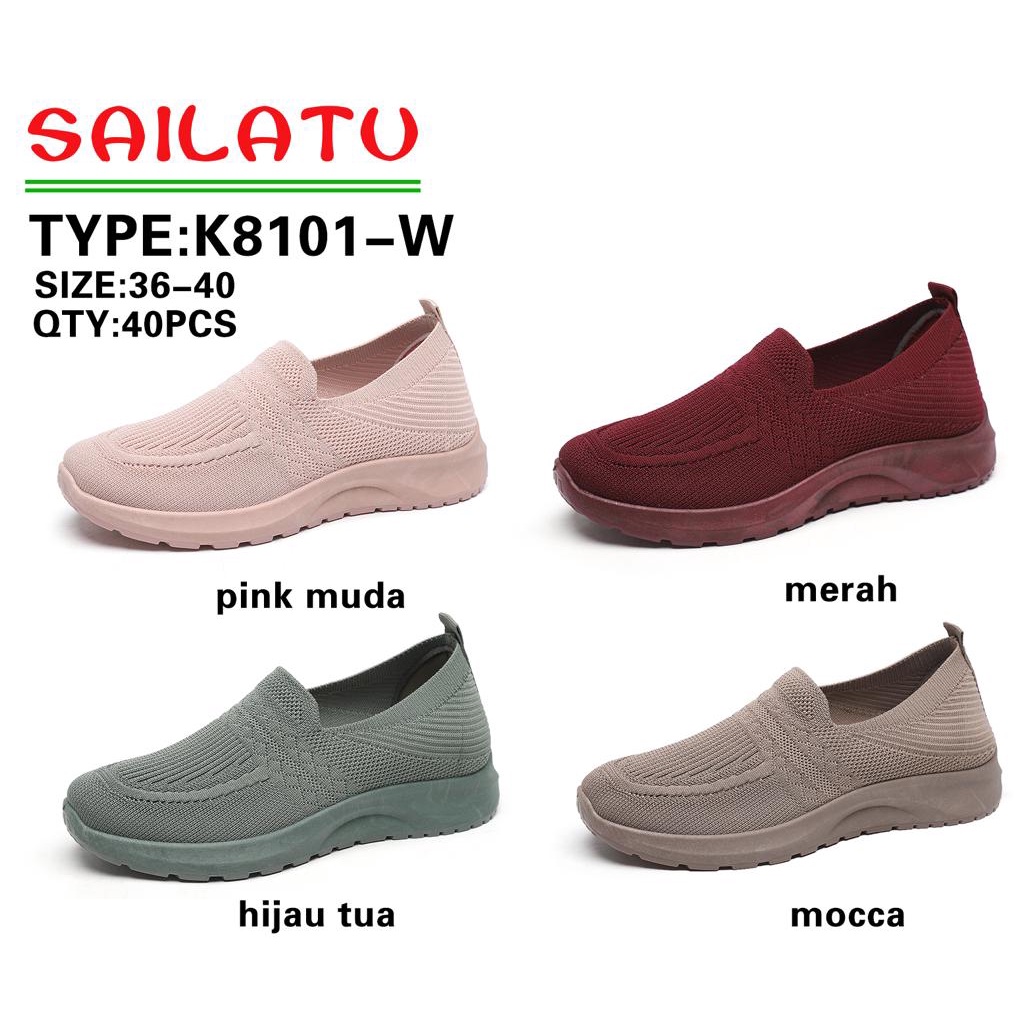 Zaumi Sailatu Sepatu Kasual Wanita Rajut / Sepatu Wanita Import Original Terbaru