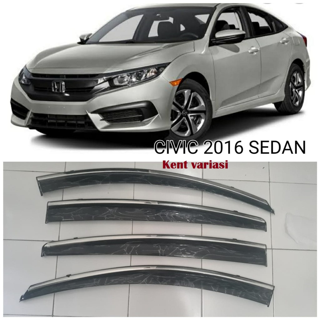 Talang Air Hitam Kombinasi Chrome Honda CIVIC 2016 Sedan