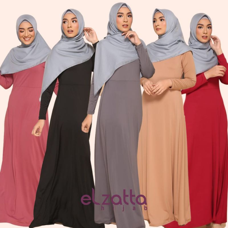 ELZATTA GAMIS ELZATTA GAMIA AZRA GAMIS POLOS BASIC BAHAN JERSEY SPANDEK RAYON ELZATA GAMIS ELZATTA T